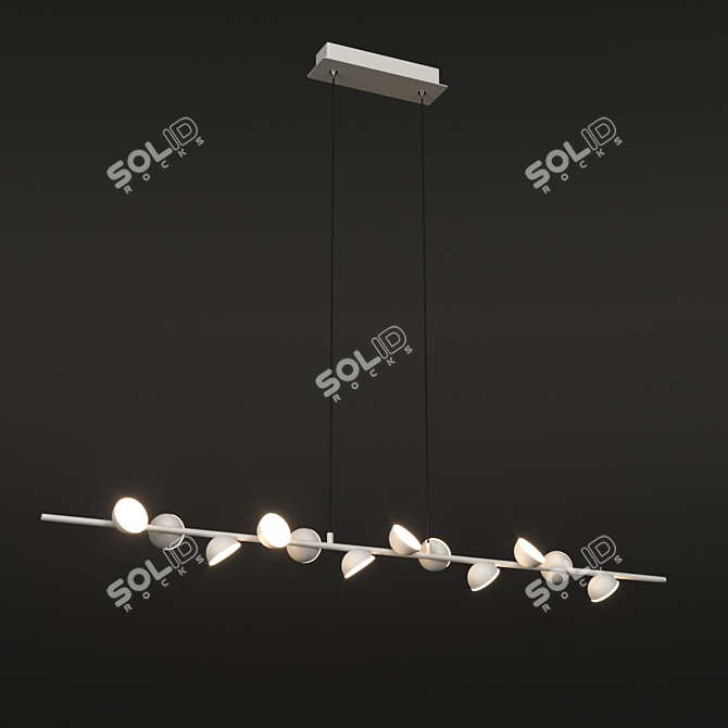 ADN 6262 OM Chandelier: Elegant Aluminium Design, Warm Light, Adjustable Height 3D model image 1