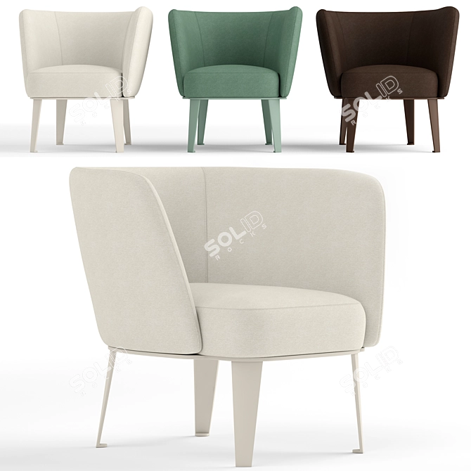 Elegant True Design Clara Armchair 3D model image 1