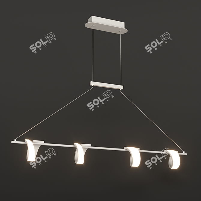 Mantra TSUNAMI 6650: Contemporary LED Chandelier with Aluminum and Acrylic Shade 3D model image 1