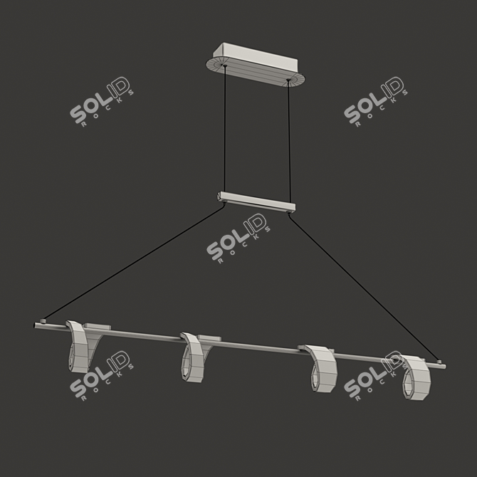 Mantra TSUNAMI 6650: Contemporary LED Chandelier with Aluminum and Acrylic Shade 3D model image 2