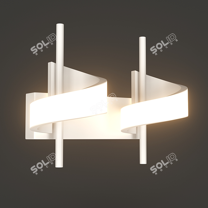 Tsunami OM Wall Lamp: Modern Aluminum-Acrylic Design 3D model image 1