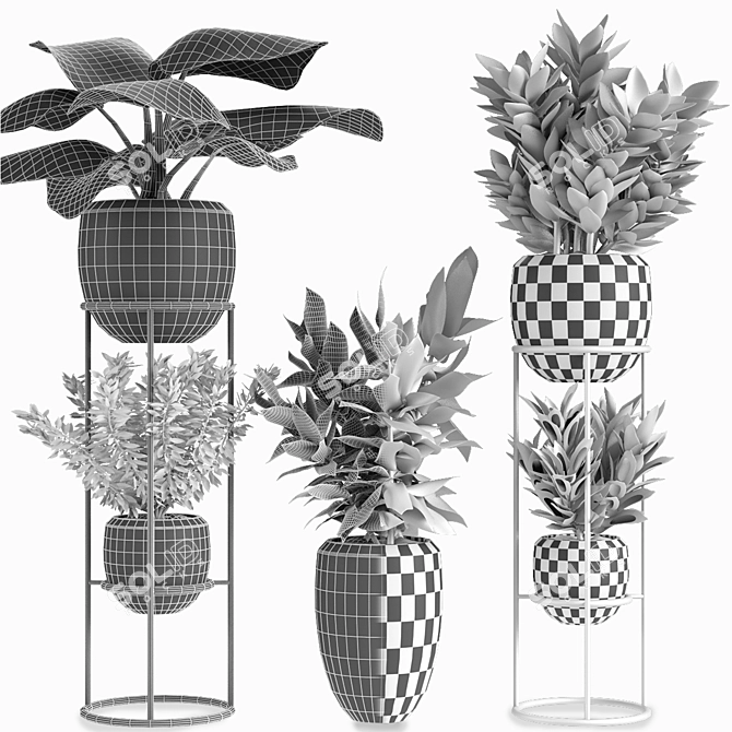 Tropical Plant Collection: Exotic Palms & Decorative Flowers 3D model image 3