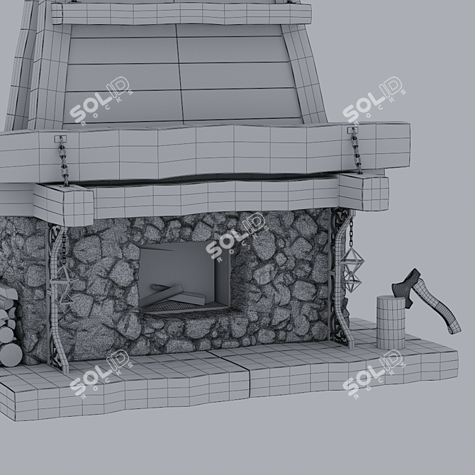 Ethnic Style Fireplace 3D model image 2