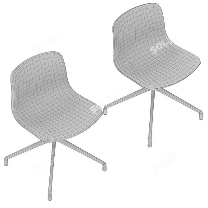 Swivel Base Open Shell Chair 3D model image 2