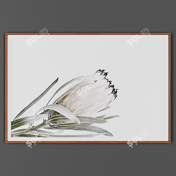 Elegant Wooden Picture Frame 3D model image 1