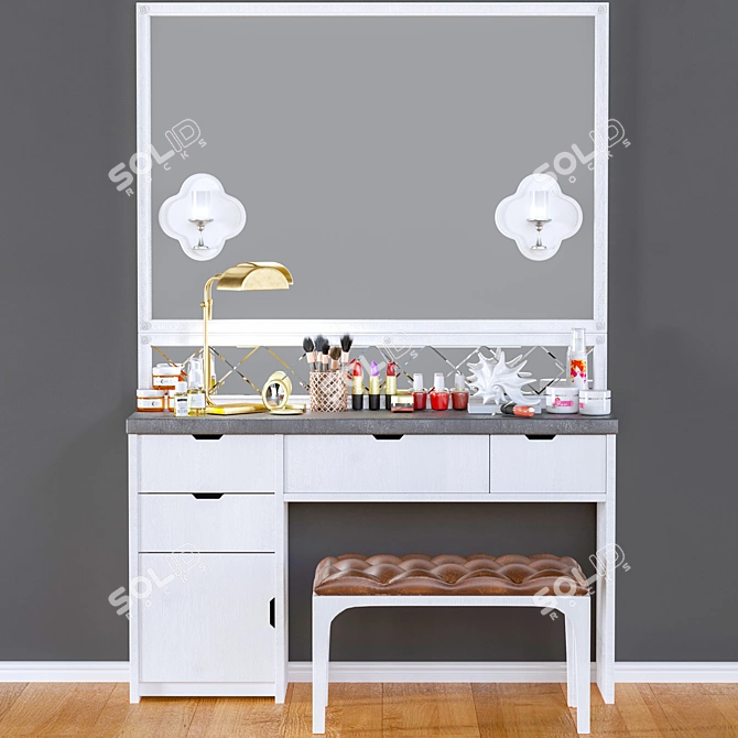 Glam Vanity Dressing Table 3D model image 2