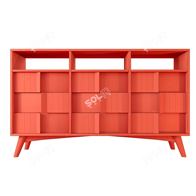 Modern Wooden Chest of Drawers 3D model image 3