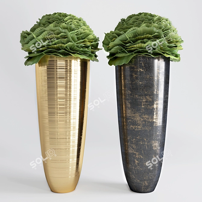 Elegant Decorative Pot, 700mm Height 3D model image 1