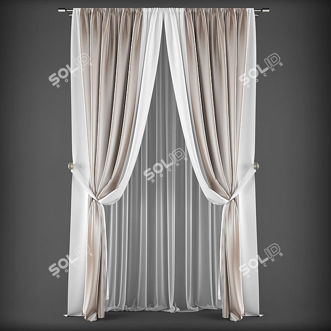 Elegant Poly Curtains - 117240 3D model image 1