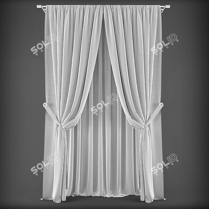 Elegant Poly Curtains - 117240 3D model image 2