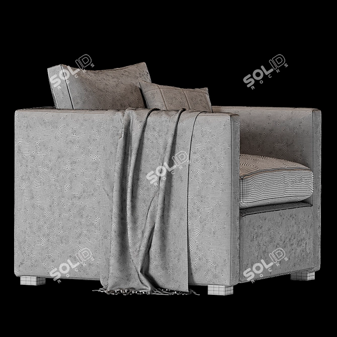 Belgian Classic Shelter Arm Armchair 3D model image 3