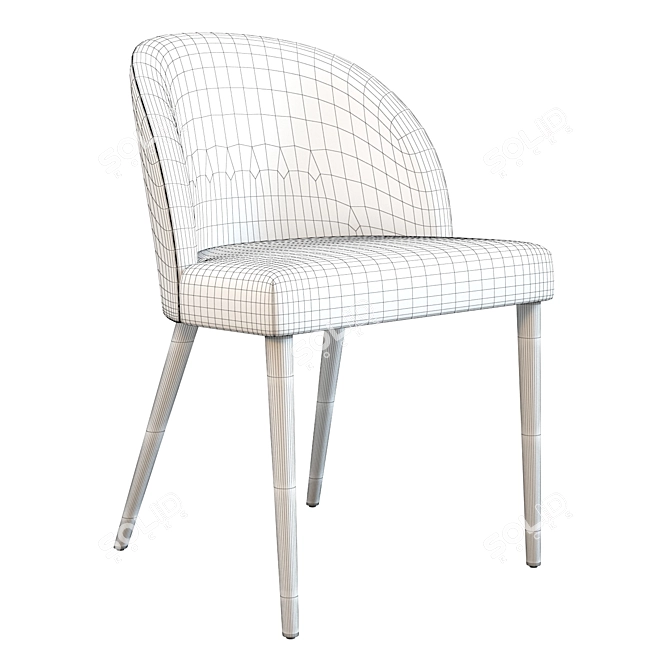 Elegant Camille Dining Chair: Italian Craftsmanship 3D model image 2