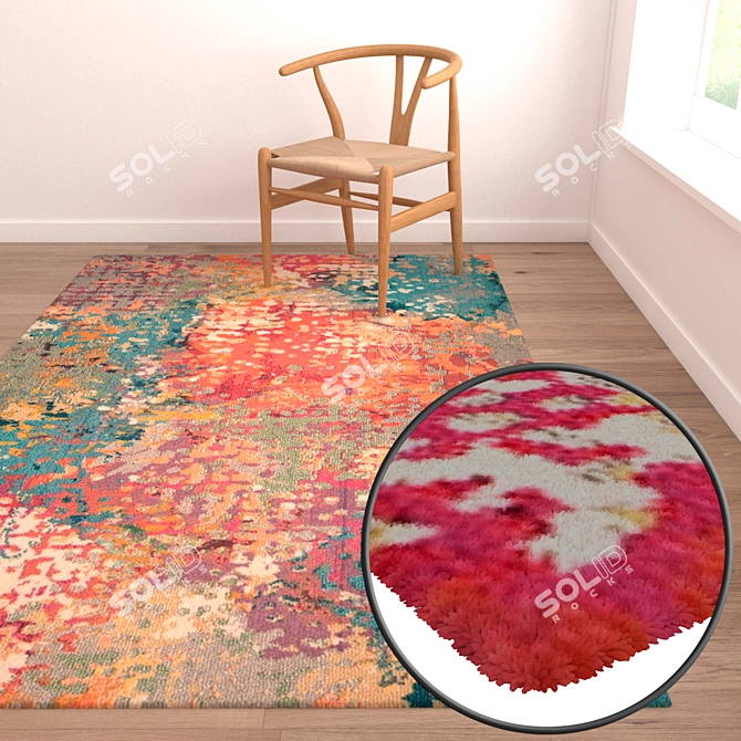 Luxury Carpets Set 198 - High-quality Textures 3D model image 2