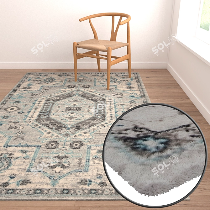 Title: Luxury Carpet Set with High-Quality Textures 3D model image 2