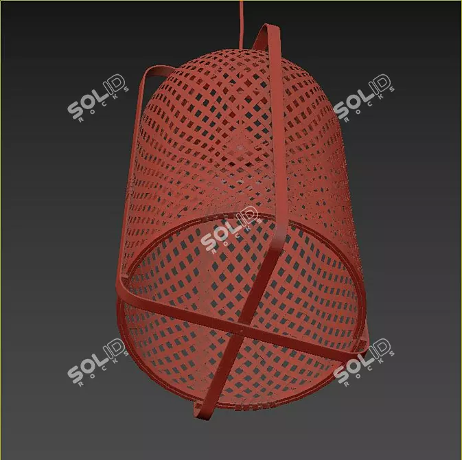 Eco-Friendly Bamboo Pendant Lamp 3D model image 3