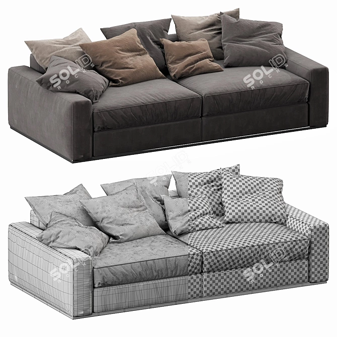 Sleek Flexform Beauty 2 Seater 3D model image 3