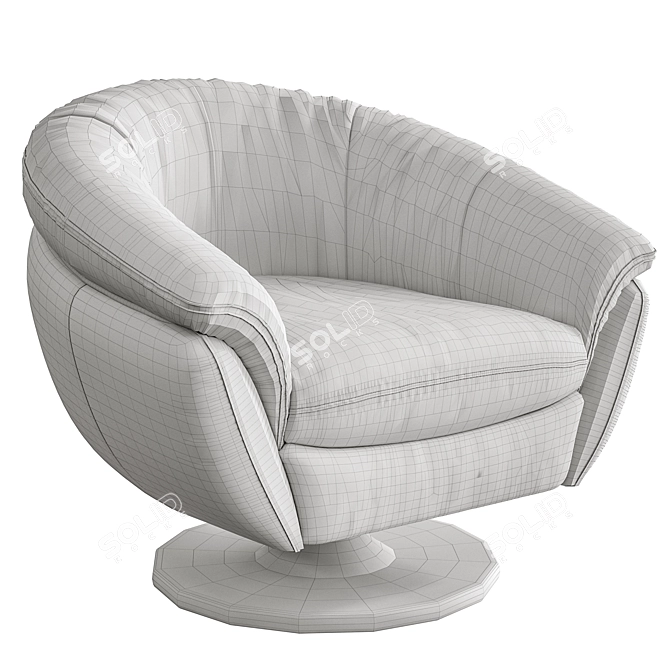 Title: Golden Comfort Armchair 3D model image 3