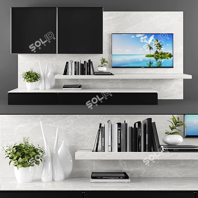 Title: HD Zone TV Stand 3D model image 1