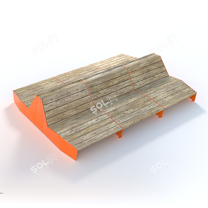 Nordic Chic Sun Bench Set 3D model image 3