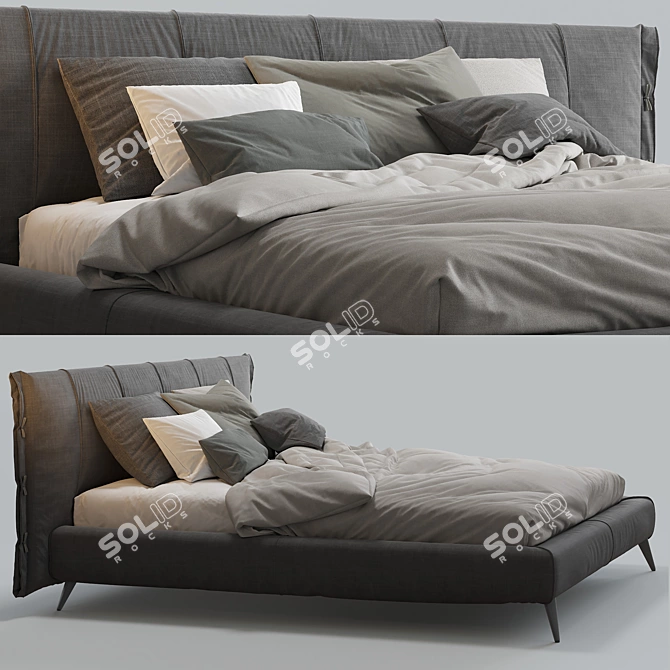 Cuff Bed Bonaldo: Contemporary Elegance for Your Bedroom 3D model image 3