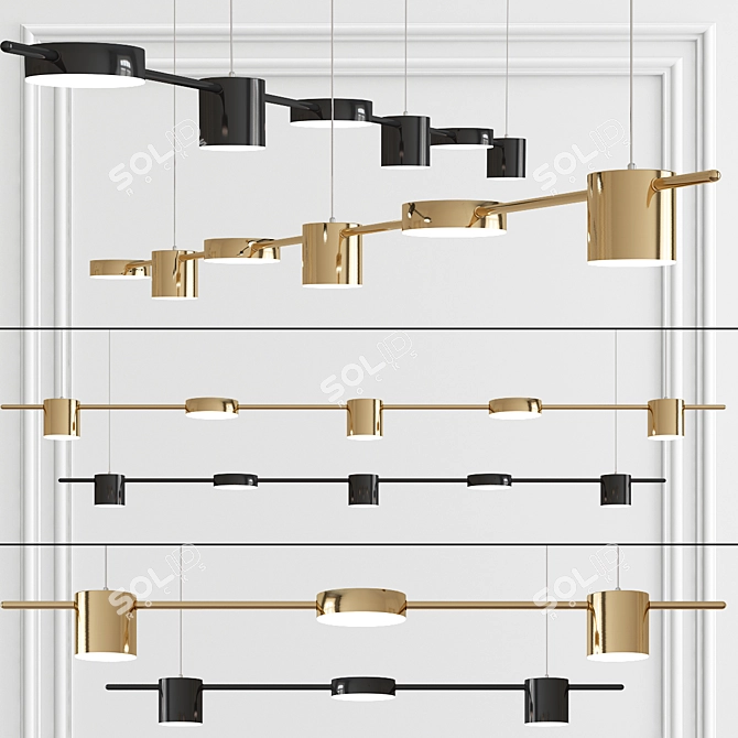 Sunshine Long LED Pendant Light 3D model image 1