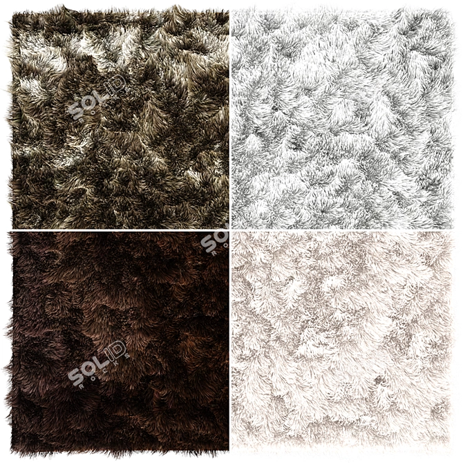 Paris Shag Rugs Set | Fluffy Carpets 3D model image 3