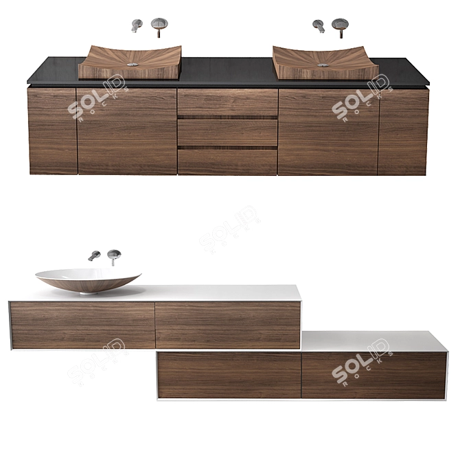 Alegna Pure Wood Basins 3D model image 1