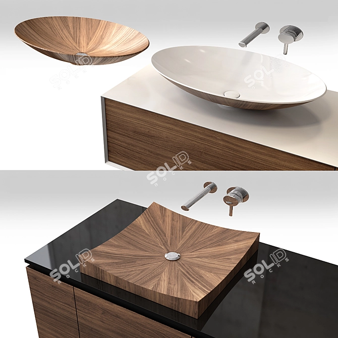 Alegna Pure Wood Basins 3D model image 2