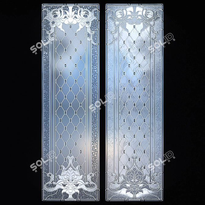 Elegant Stained Glass Window 3D model image 2