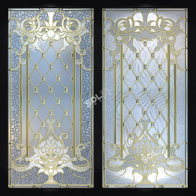 Handcrafted Stained Glass Window 3D model image 3
