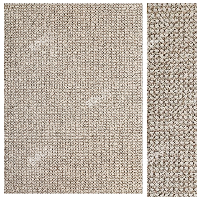 Elegant Elsie Wool & Jute Rug 3D model image 1