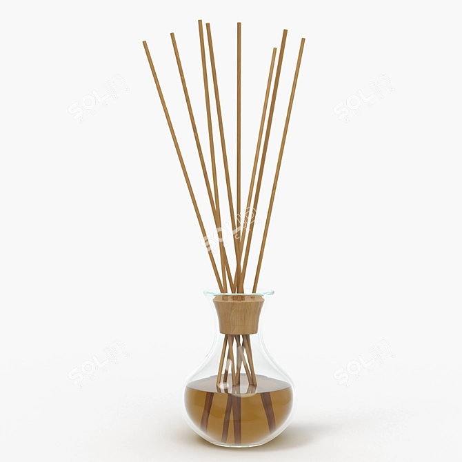 Elegant Air Refresh Bottle with Sticks 3D model image 1