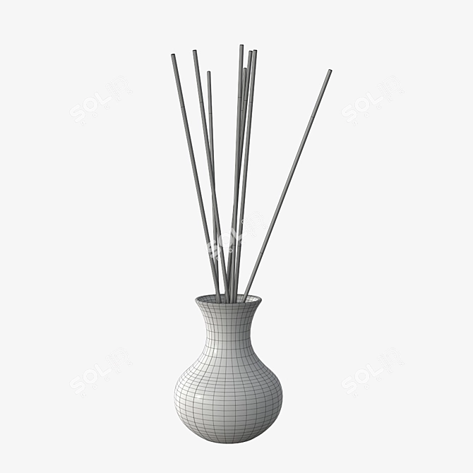 Elegant Air Refresh Bottle with Sticks 3D model image 2