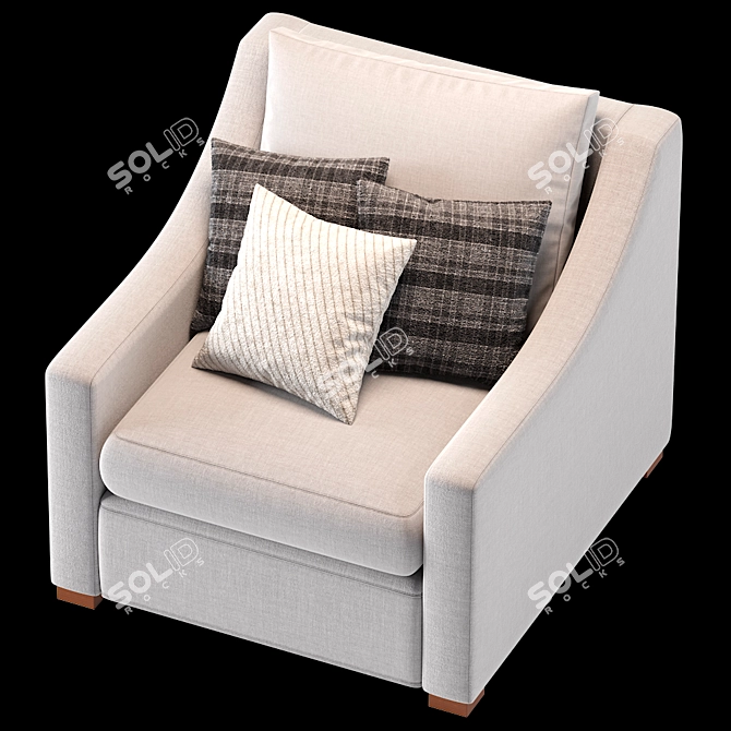 Belgian Classic Slope Arm Chair 3D model image 2