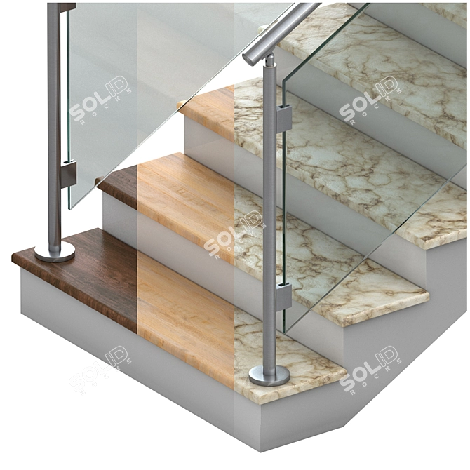 Versatile 3D Staircase Models 3D model image 2