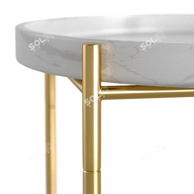 Elegant Grey Marble Table 3D model image 2