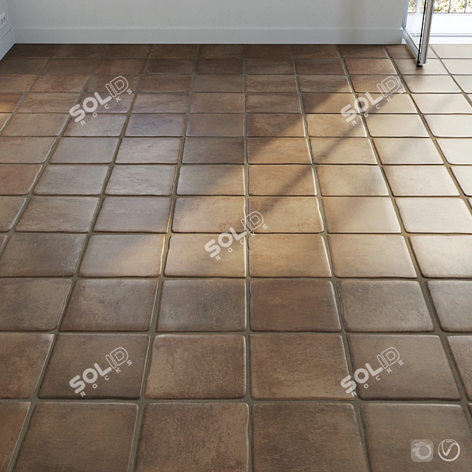 Terracotta Ceramic Tile Set 3D model image 1