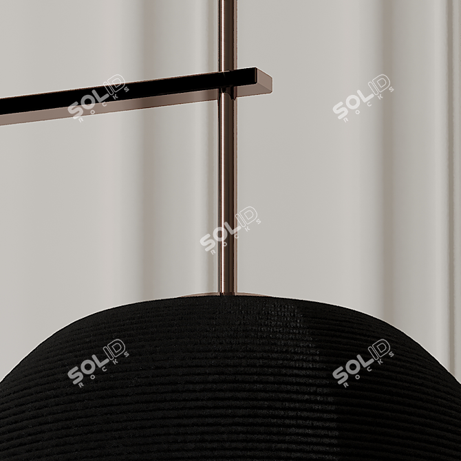 Articolo Indi Pendant Light: Contemporary Elegance in Black & Bronze 3D model image 3