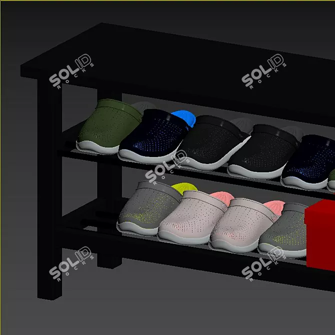 IKEA Tjusig Bench: Chic Shoe Storage Solution 3D model image 3