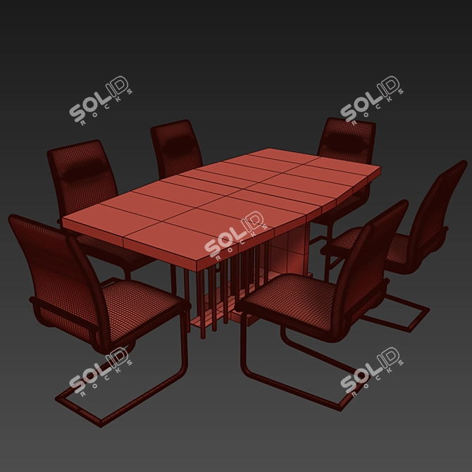 Olimpia Extendable Dining Table 3D model image 2