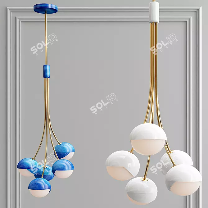 Handcrafted Benedict Chandelier 3D model image 1