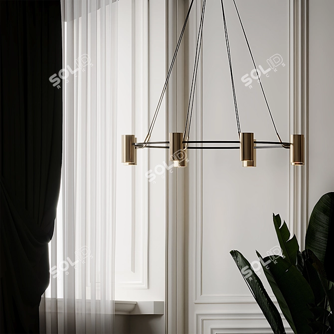 Elegant Champeaux Chandelier 3D model image 3