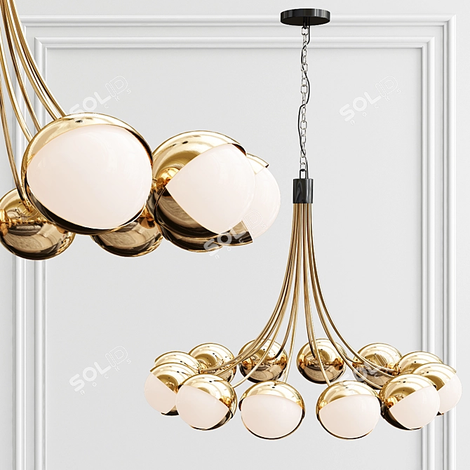 Handcrafted USA-made Benedict Chandelier 3D model image 1