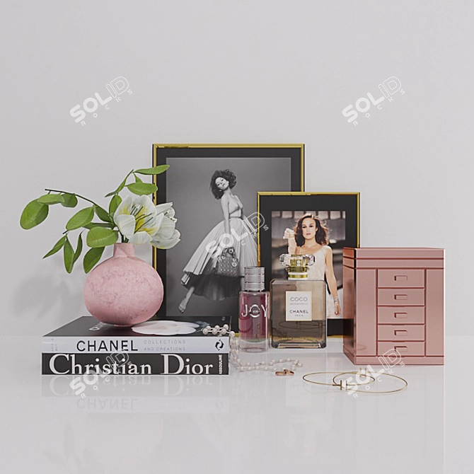 Luxury Beauty Decor Set | Chanel, Dior, Tiffany & Co. 3D model image 1