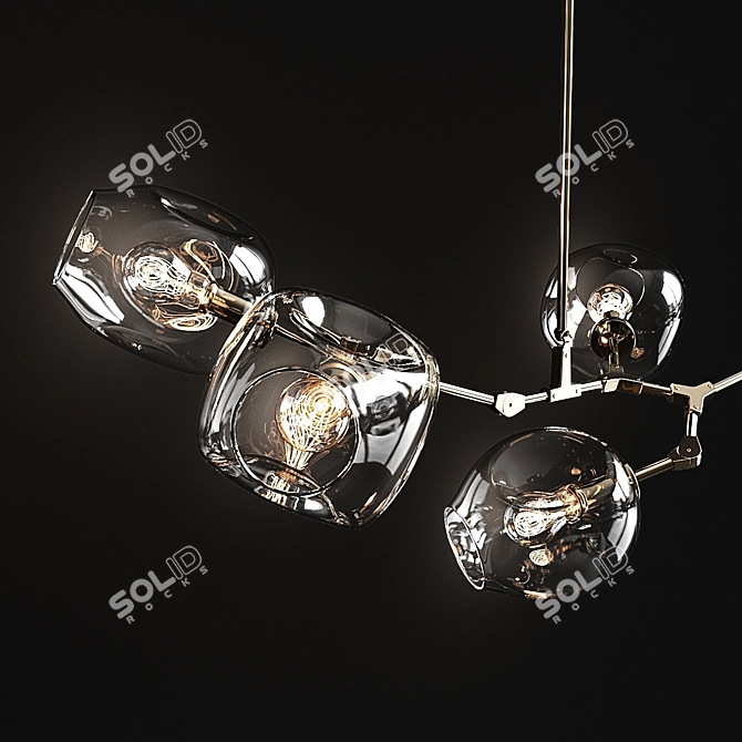 Branching Bubble Pendant Light - 5 Lamps 3D model image 2