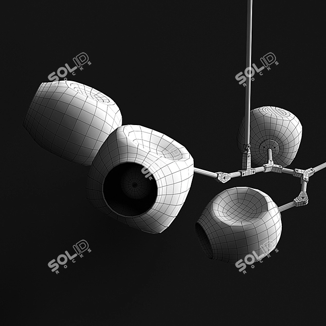 Branching Bubble Pendant Light - 5 Lamps 3D model image 3