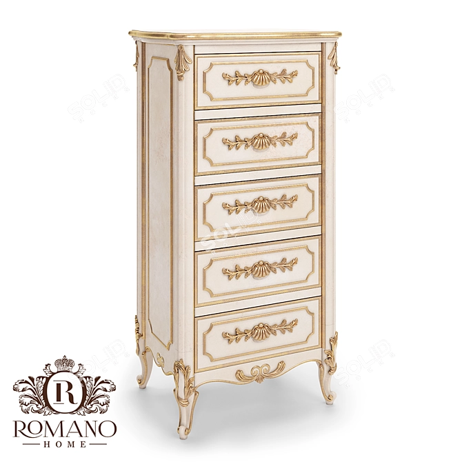 Olivia High Dresser: Handcrafted Italian Design 3D model image 1