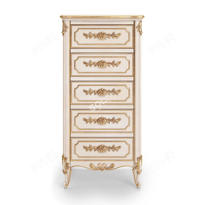 Olivia High Dresser: Handcrafted Italian Design 3D model image 2