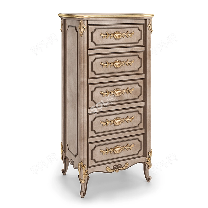 Olivia High Dresser: Handcrafted Italian Design 3D model image 3