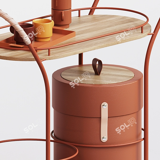 Modern Trolley Bistro Serving Cart 3D model image 4